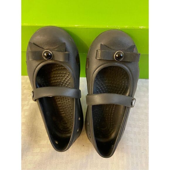 Crocs Mary Janes flats bows black size 9 - Picture 2 of 3